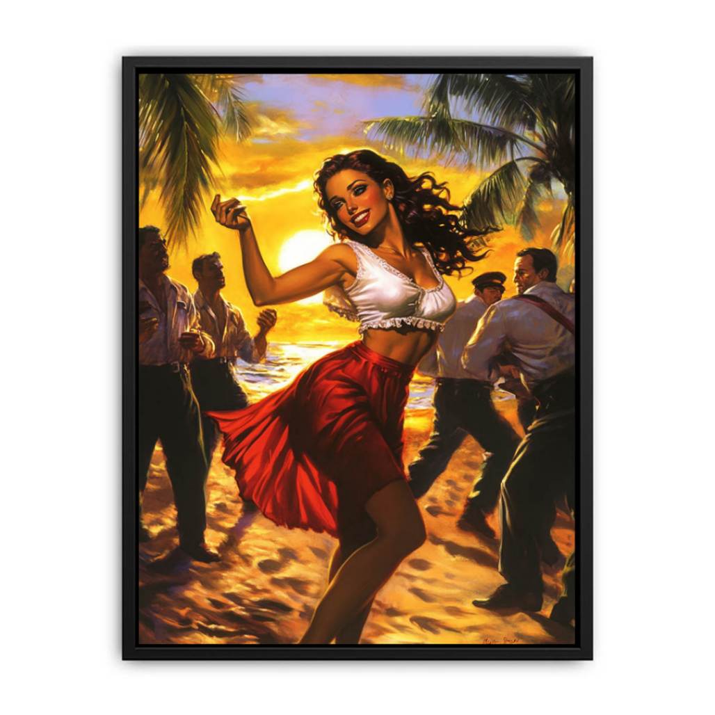 Saexy Girl dancing on the beach Painting