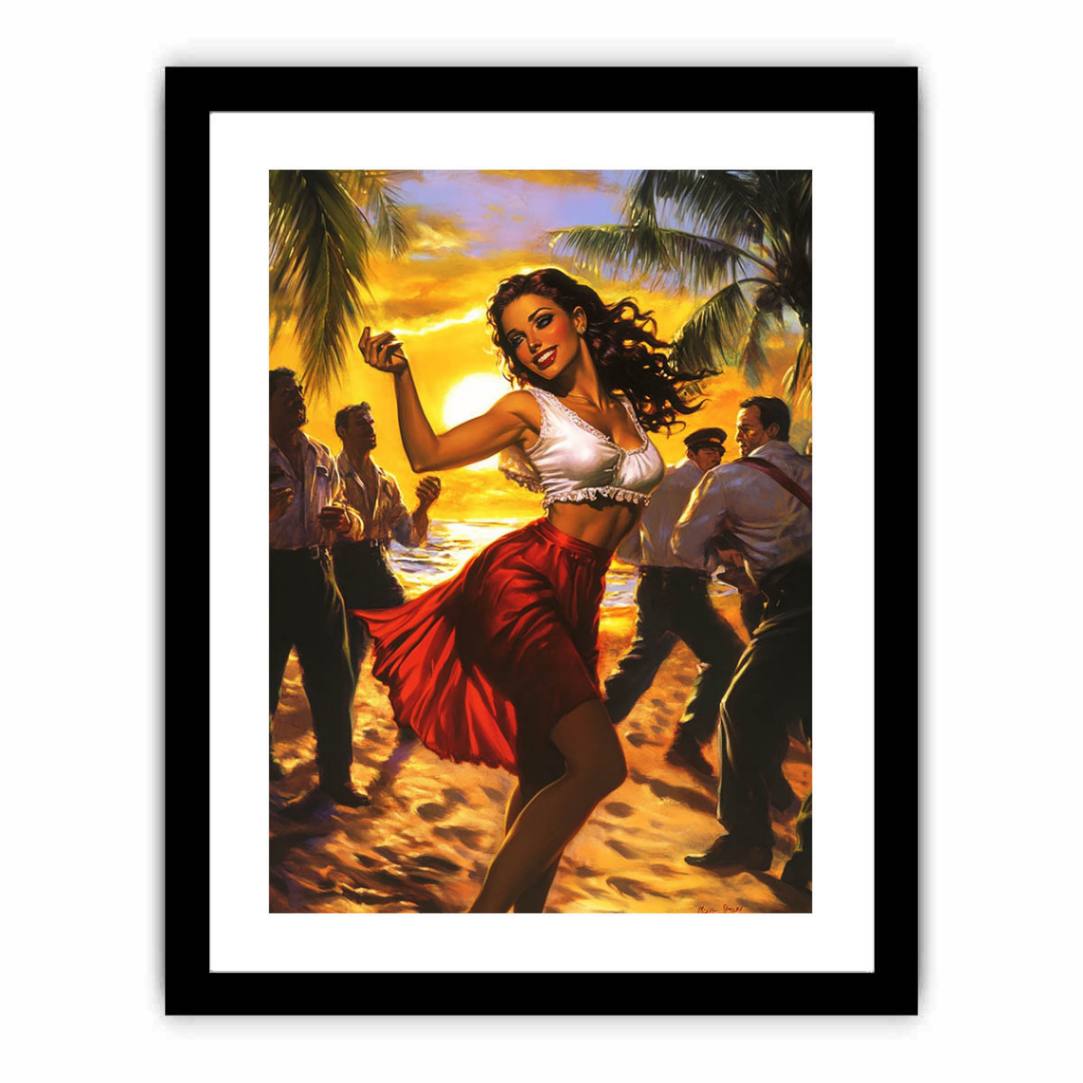 Saexy Girl dancing on the beach Painting  canvas print