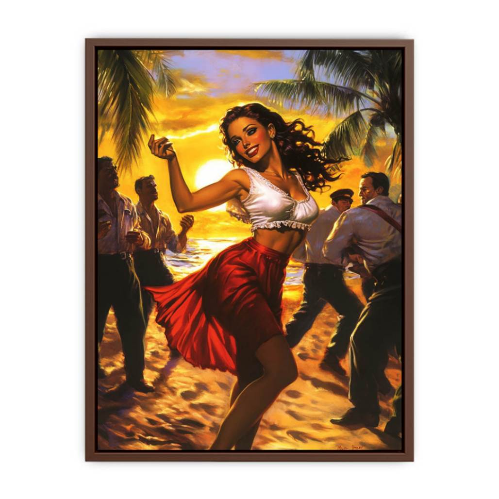 Saexy Girl dancing on the beach Painting