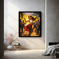 Saexy Girl dancing on the beach Painting