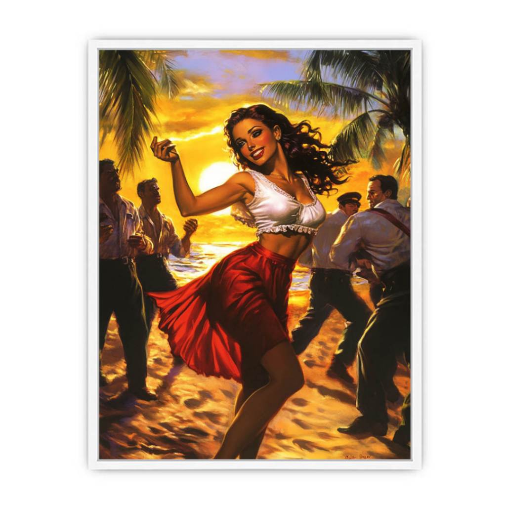 Saexy Girl dancing on the beach Painting