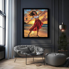 Velvet Temptation woman beach Dance Painting