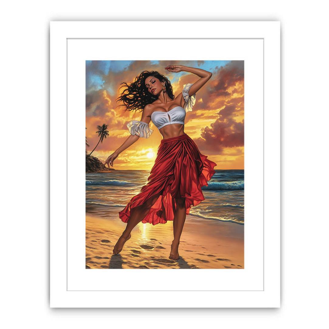 Velvet Temptation woman beach Dance Painting Art Print
