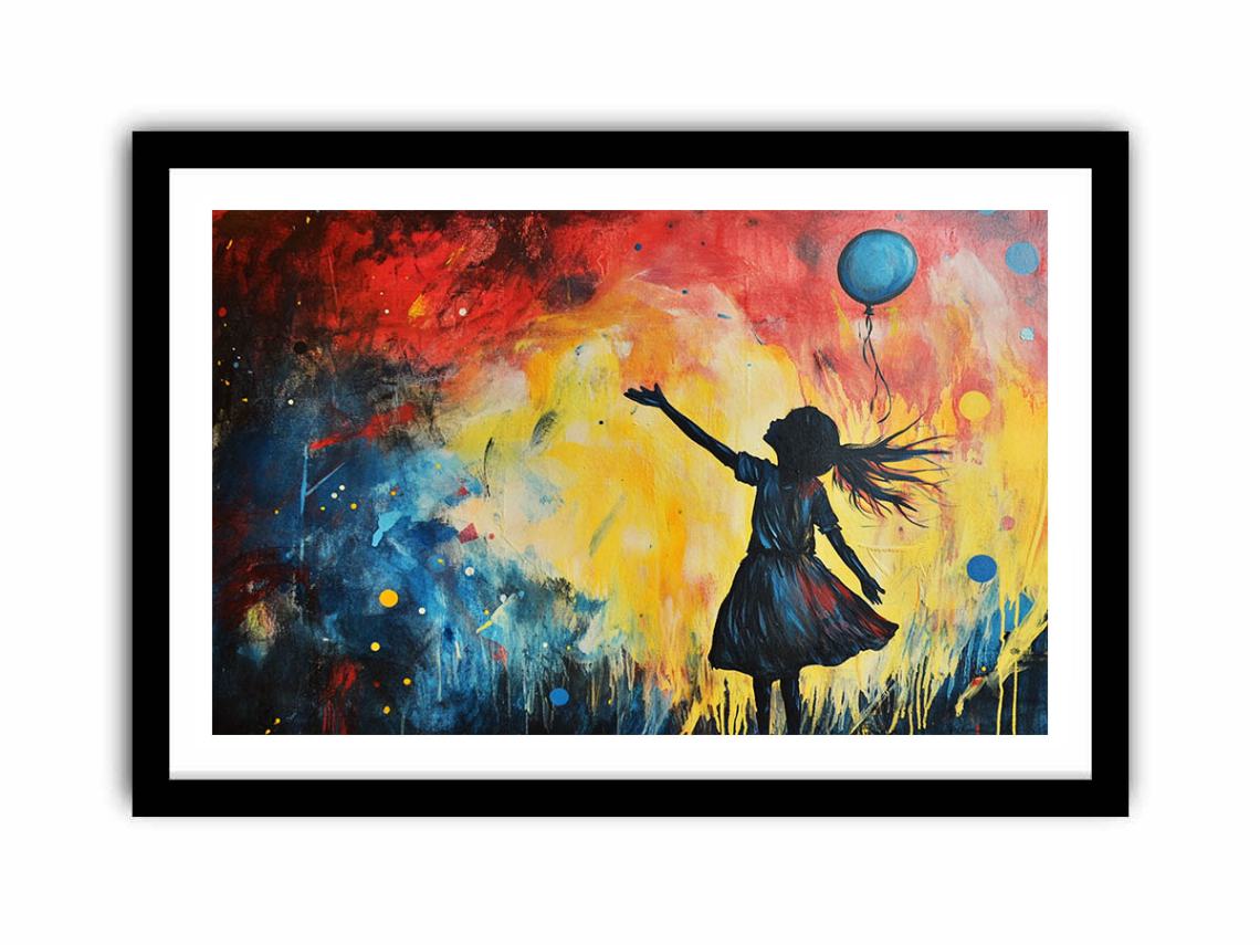 Balloon Girl Graffiti Painting  canvas print