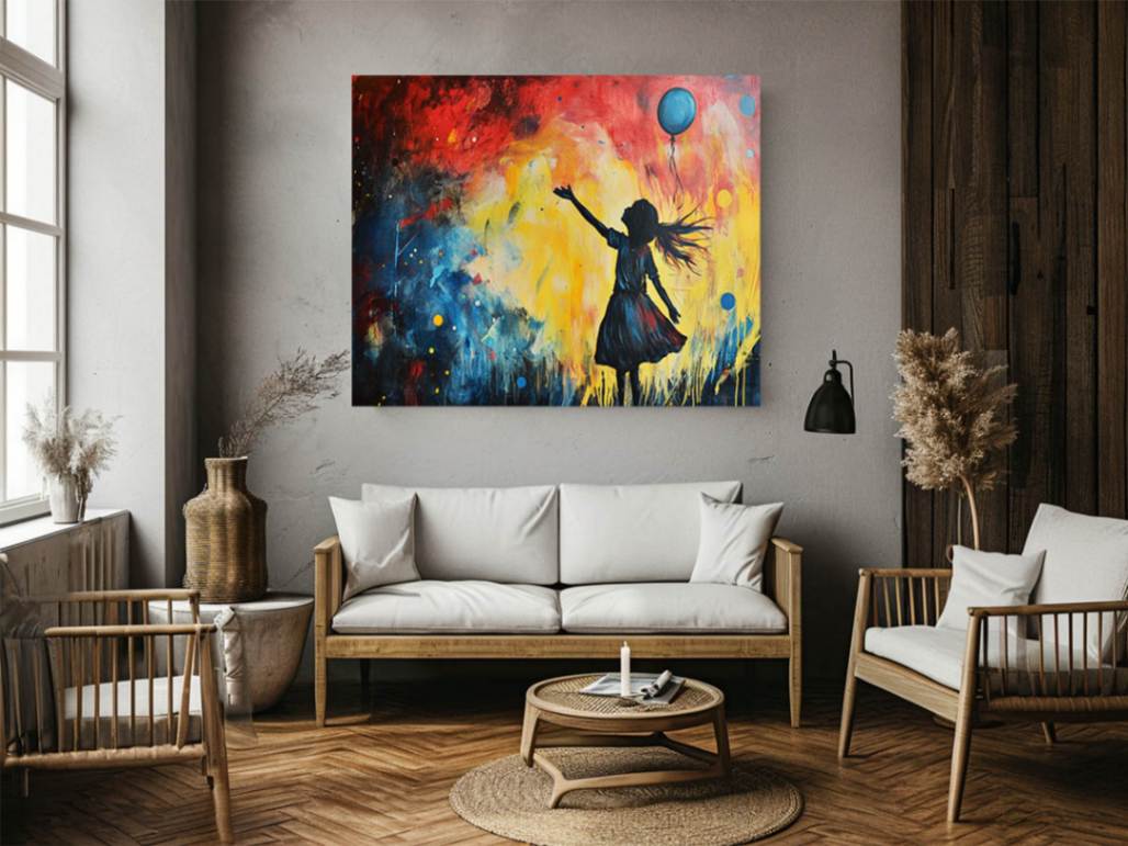 Balloon Girl Graffiti Painting