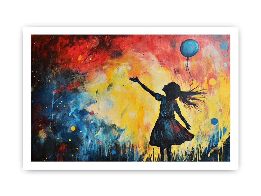Balloon Girl Graffiti Painting Painting