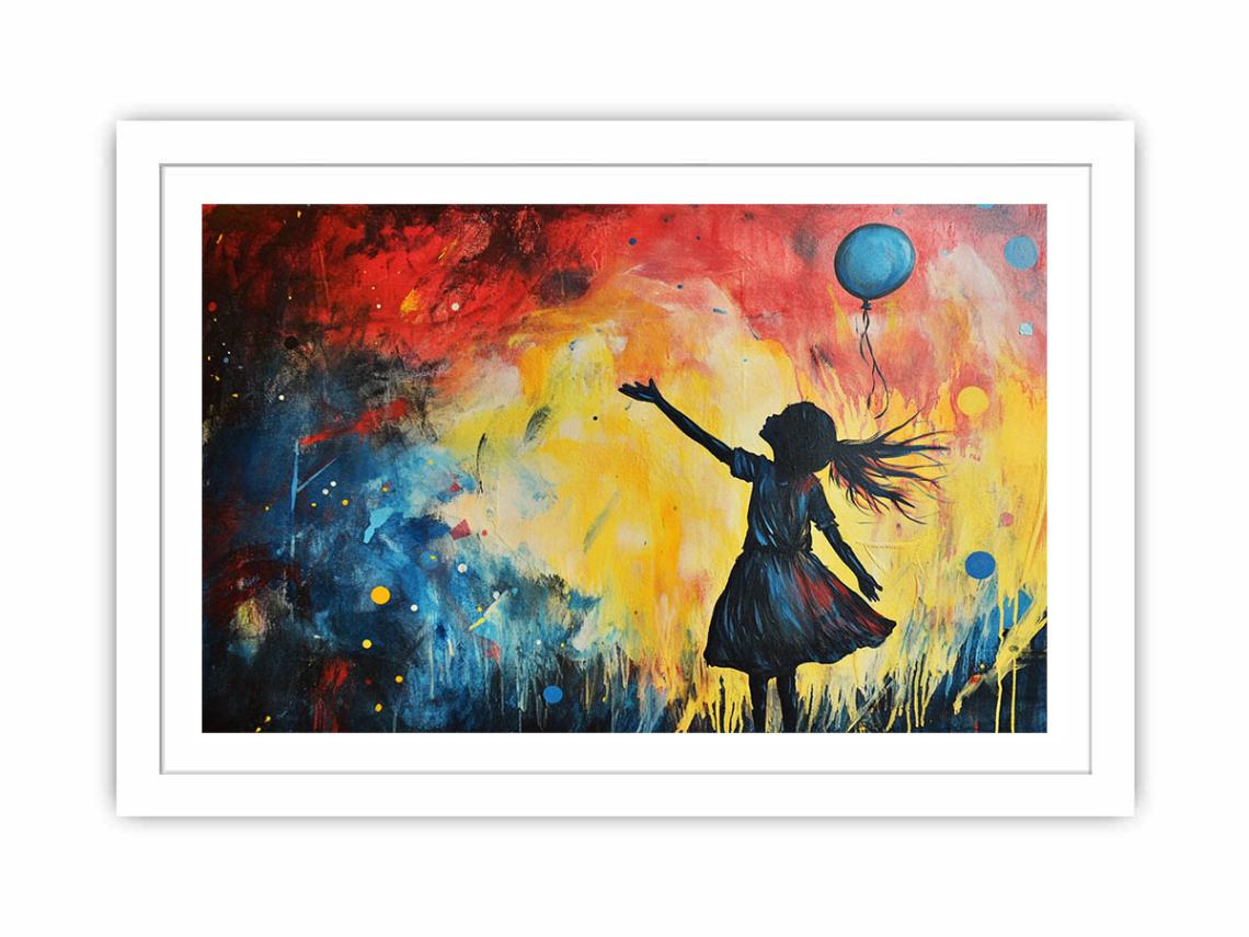 Balloon Girl Graffiti Painting Art Print