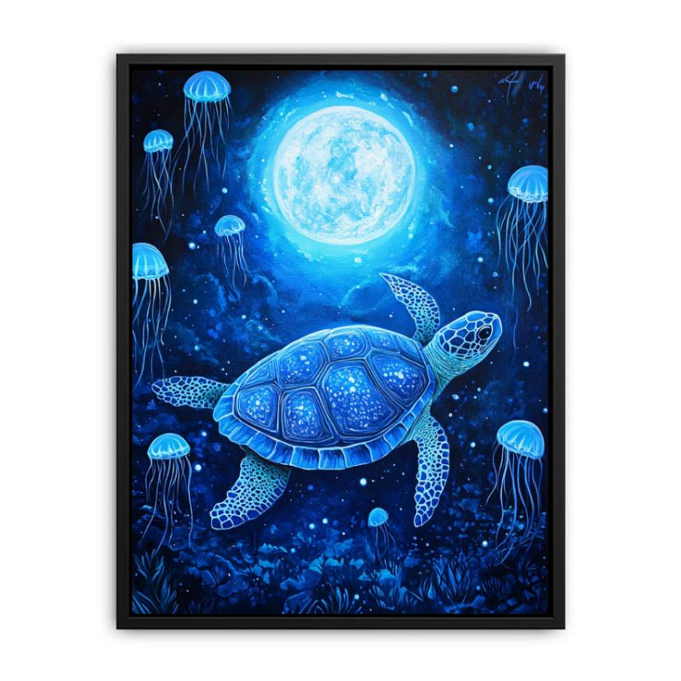 Beautiful Turtle & Moon Painting