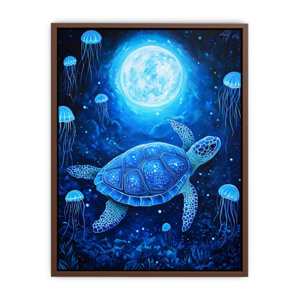 Beautiful Turtle & Moon Painting