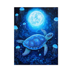 Beautiful Turtle & Moon Painting