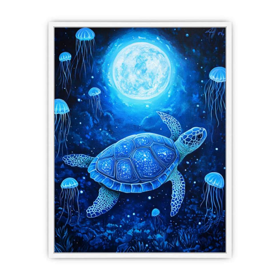 Beautiful Turtle & Moon Painting