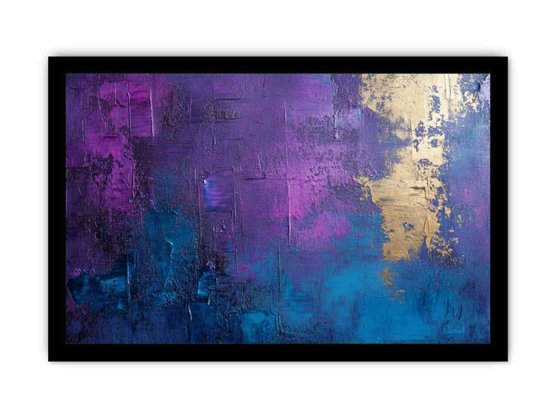 Abstract Purple Gold Painting  Framed poster