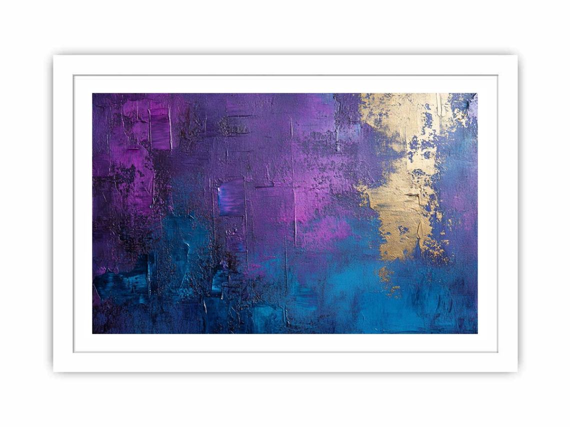 Abstract Purple Gold Painting Art Print