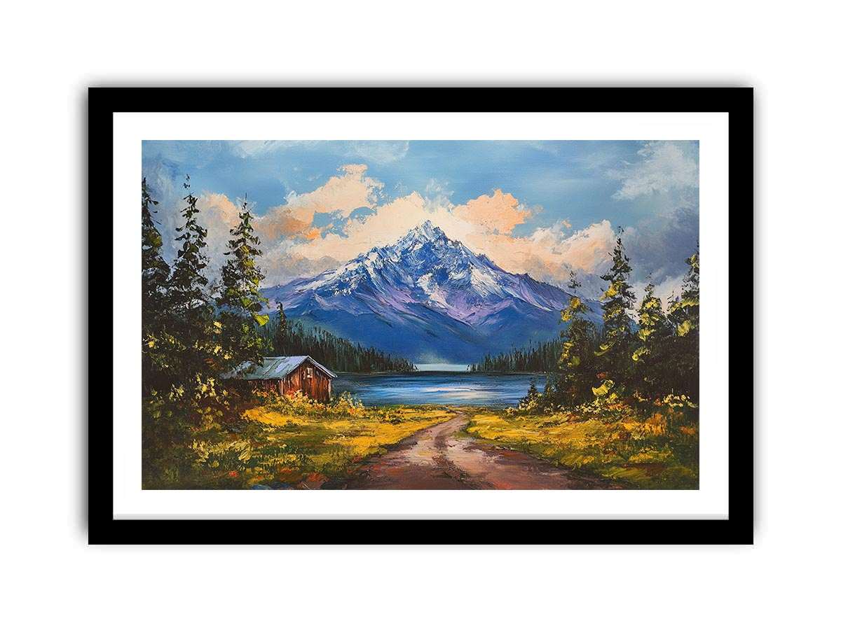 Beautiful Mountain Lake Painting  canvas print