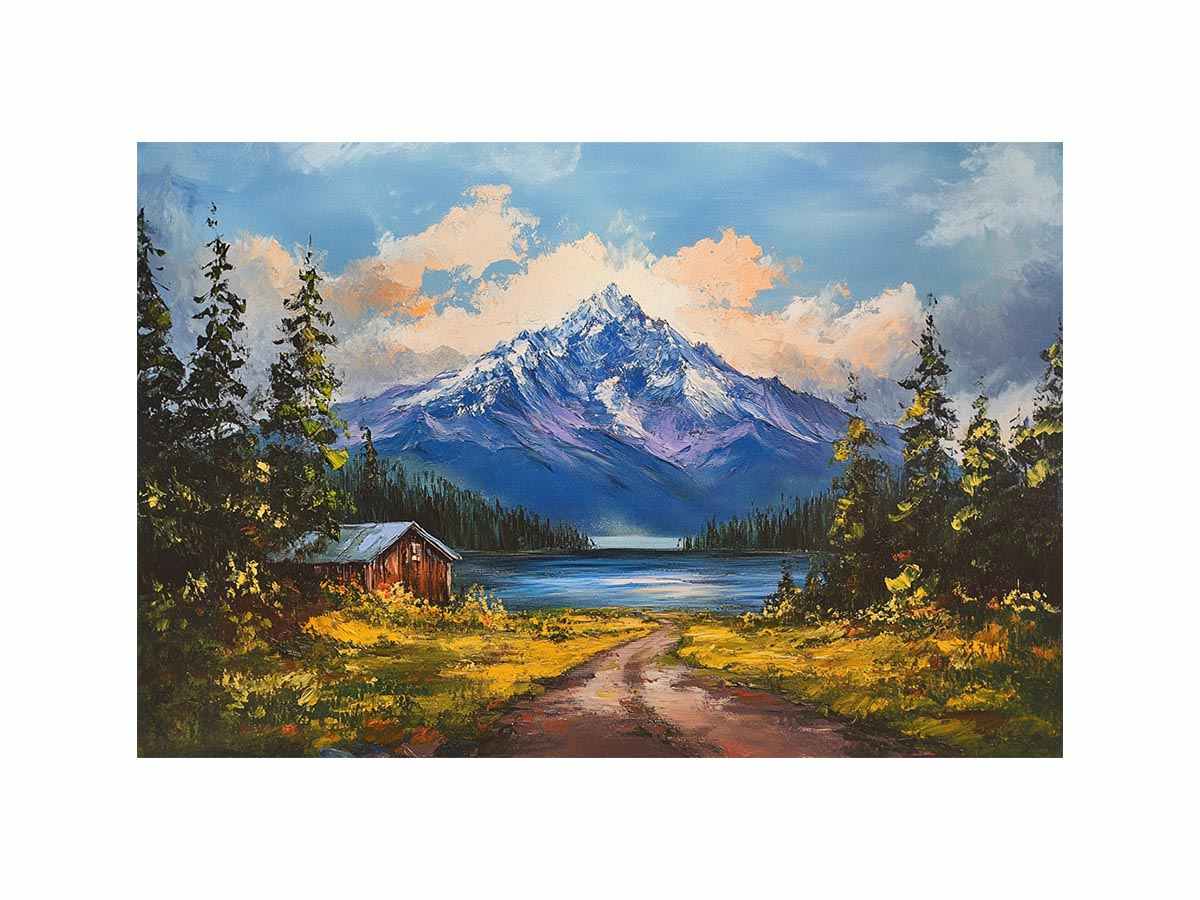 Beautiful Mountain Lake Painting