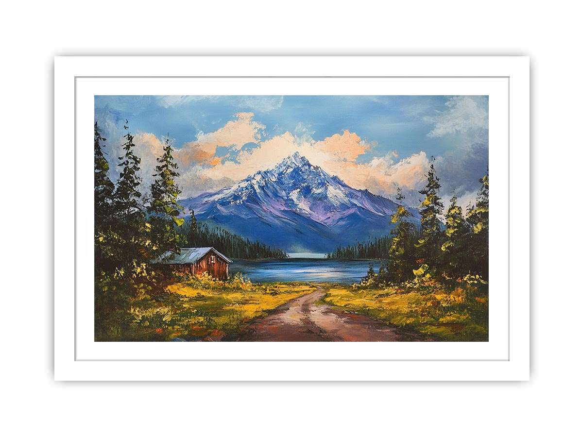 Beautiful Mountain Lake Painting Art Print