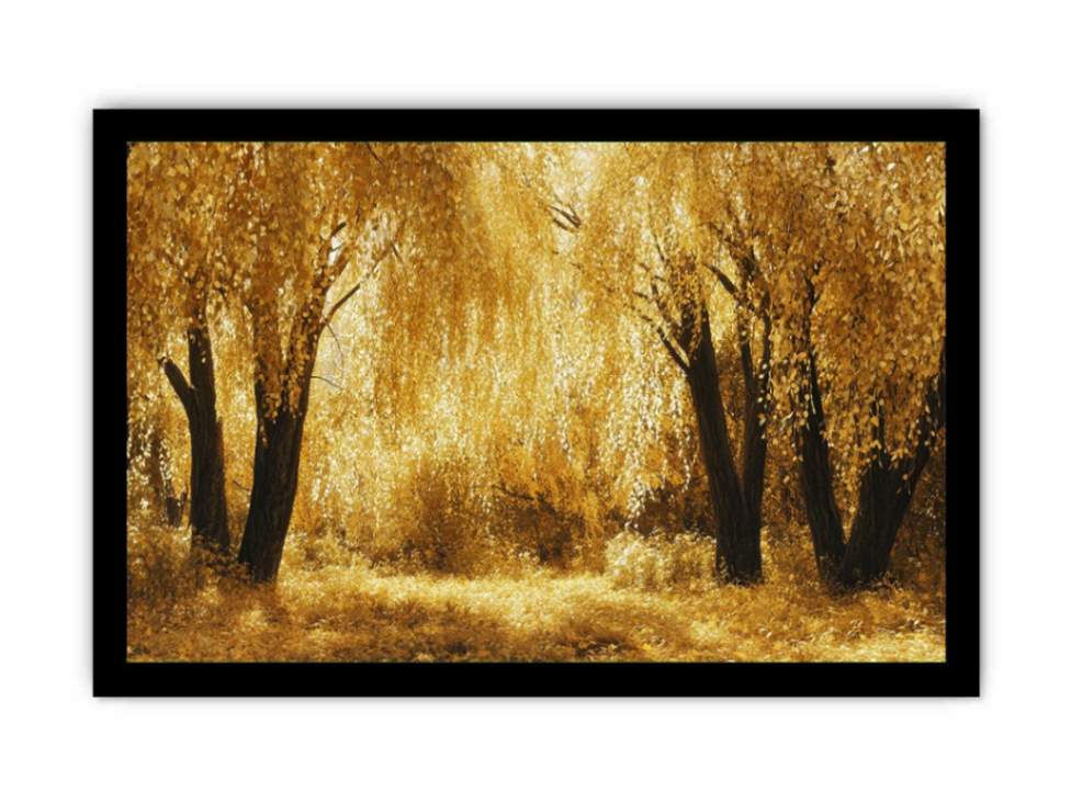 Autumn Gold Treess Yellow Forest Painting  Framed poster