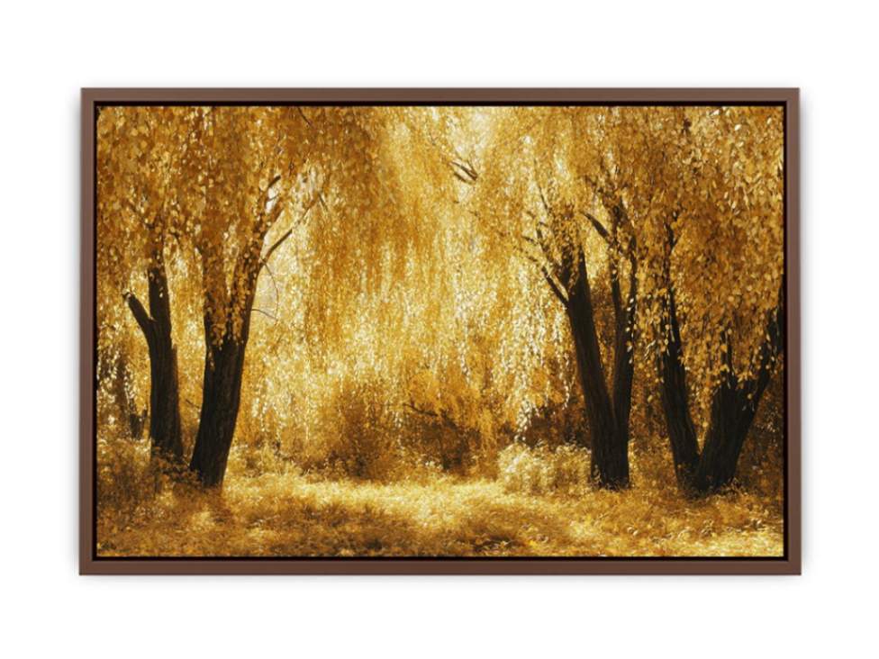 Autumn Gold Treess Yellow Forest Painting