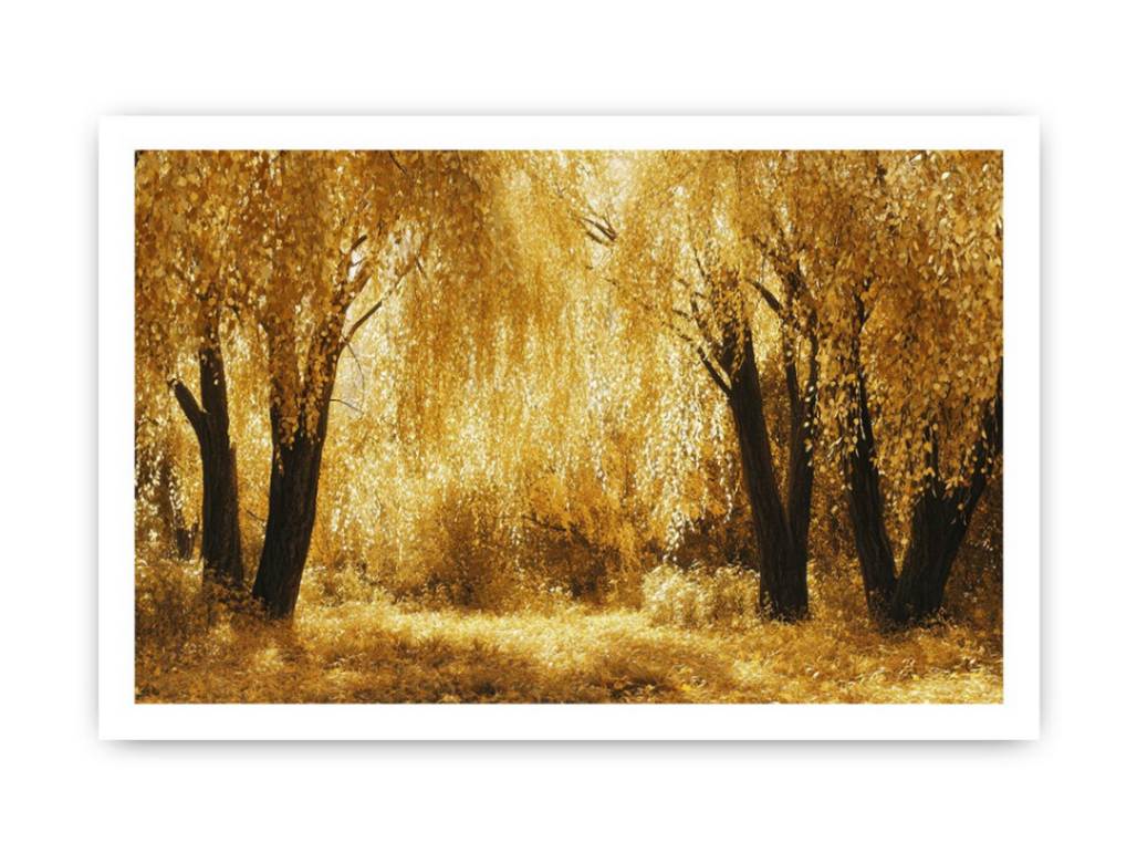 Autumn Gold Treess Yellow Forest Painting Painting