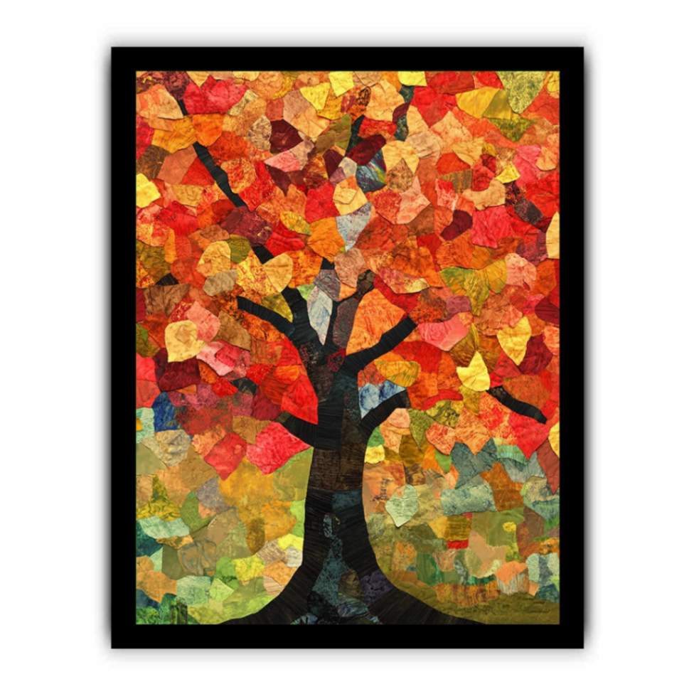 Beautioful river Landscape forest Painting  Framed poster