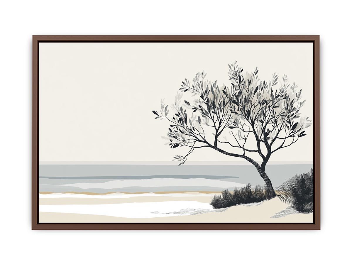 Beach Tree Black and white Painting