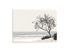 Beach Tree Black and white Painting