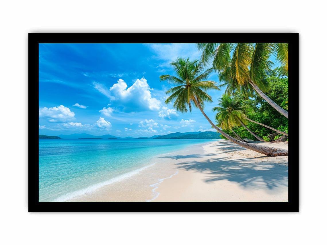 Beach Palm Tress Photography Art Print  Framed poster