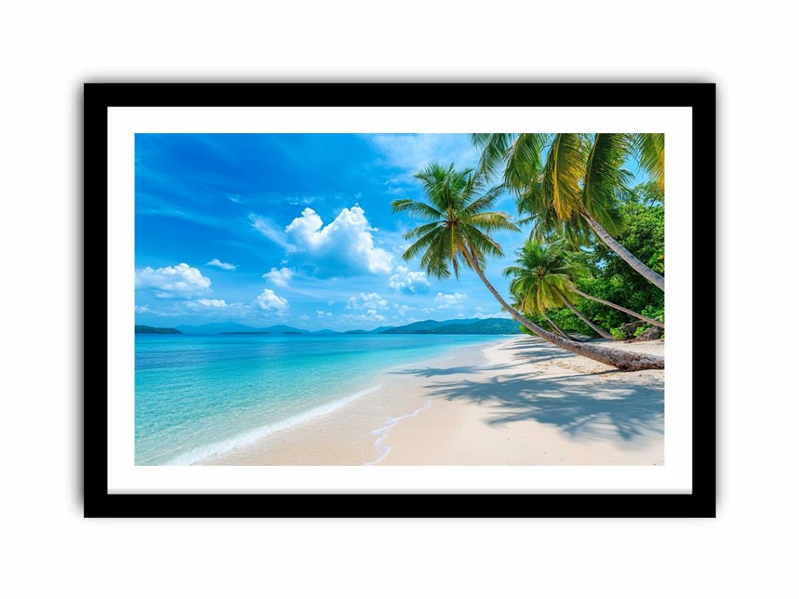 Beach Palm Tress Photography Art Print  canvas print