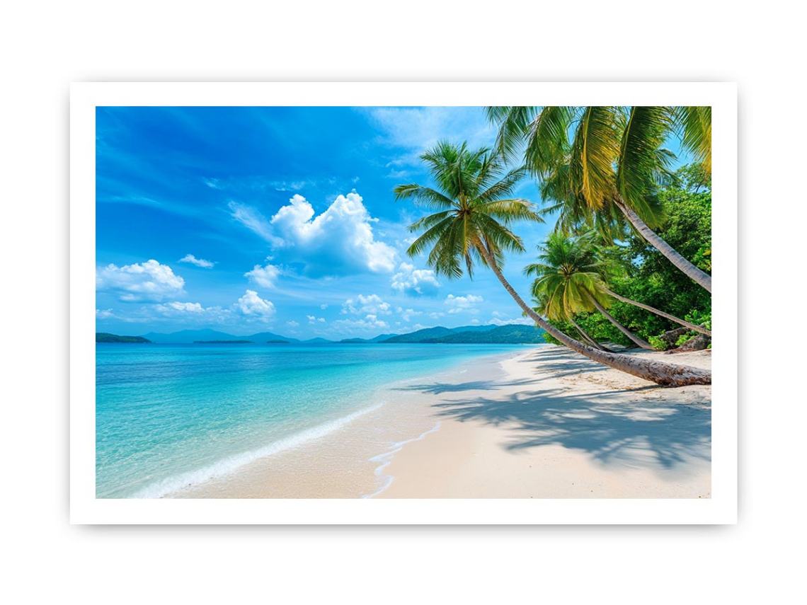 Beach Palm Tress Photography Art Print Painting