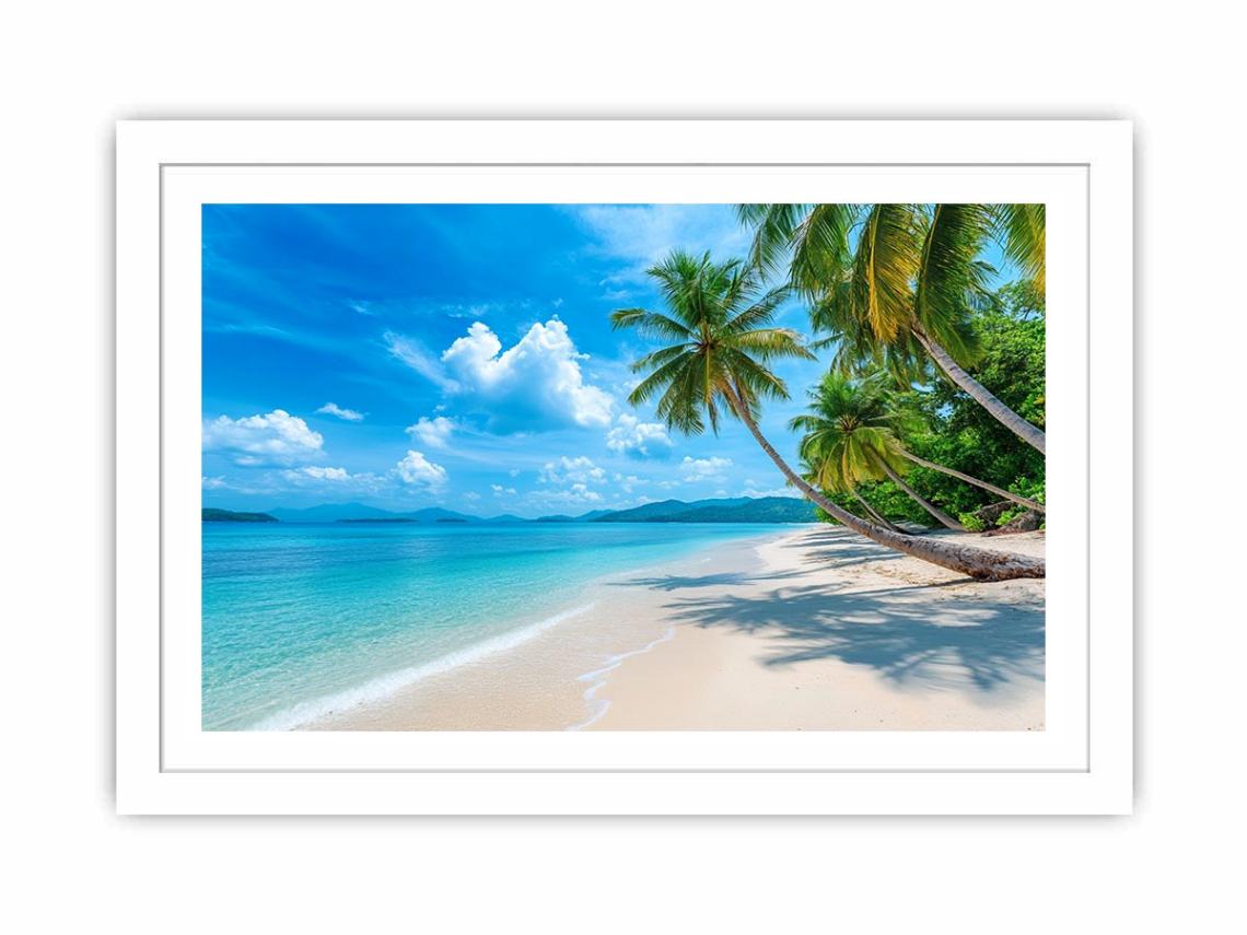 Beach Palm Tress Photography Art Print Art Print