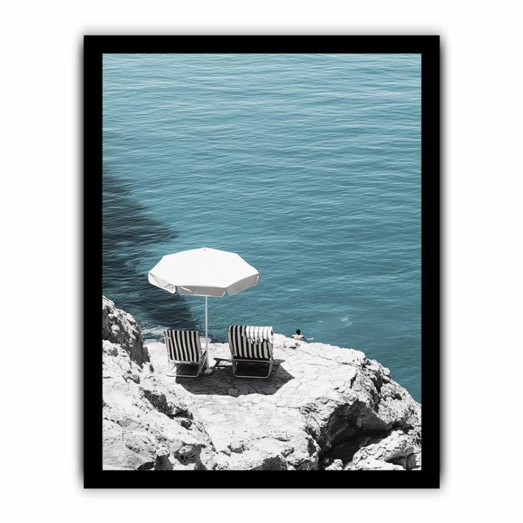 Beach Chairs Photography Art Print  Framed poster