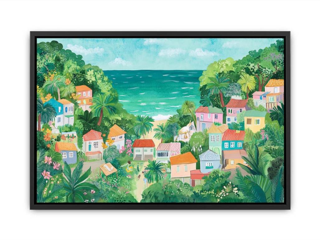 Dreamy Terrace beach Town Painting