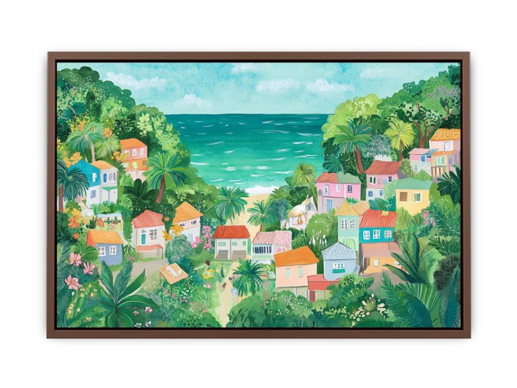 Dreamy Terrace beach Town Painting