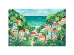 Dreamy Terrace beach Town Painting