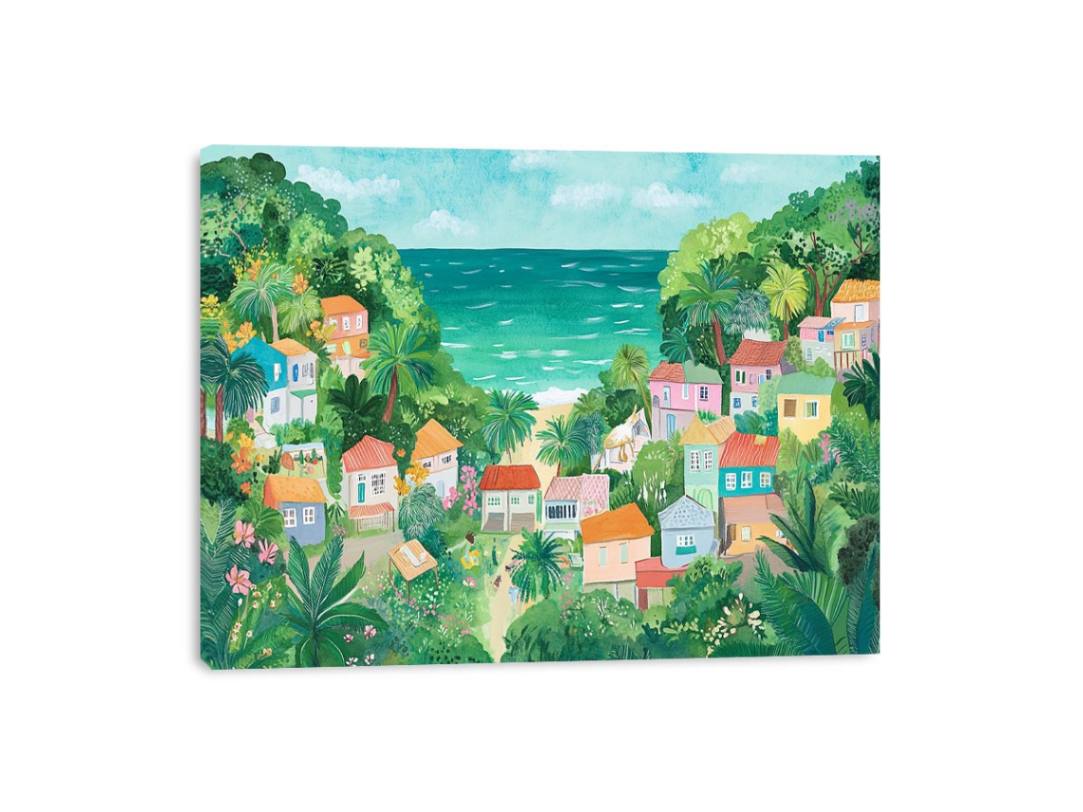 Dreamy Terrace beach Town Painting