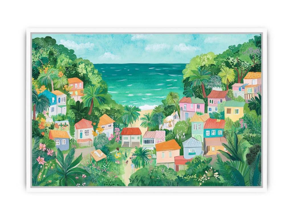 Dreamy Terrace beach Town Painting