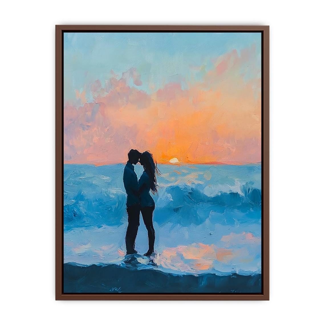 Whispers Beach Couple Kiss Painting