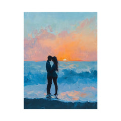 Whispers Beach Couple Kiss Painting