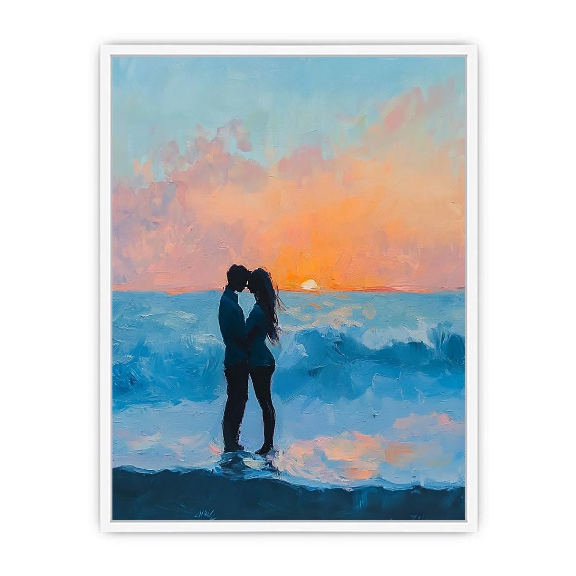 Whispers Beach Couple Kiss Painting