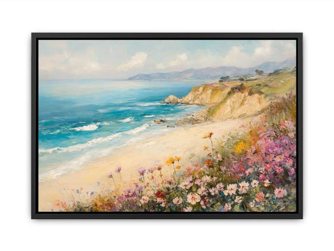 Wild flowers beach painting