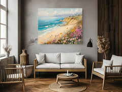 Wild flowers beach painting