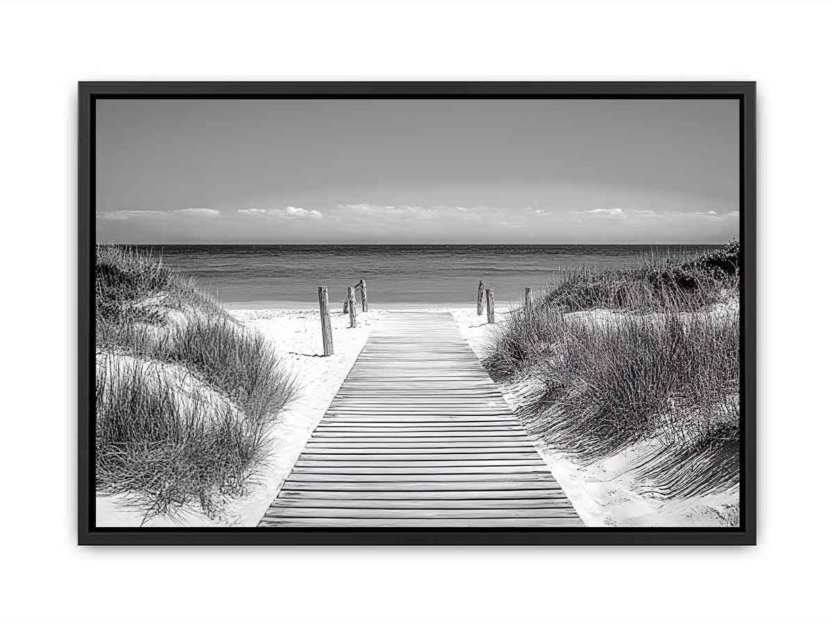 Monochrome Beach Path Painting