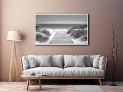 Monochrome Beach Path Painting