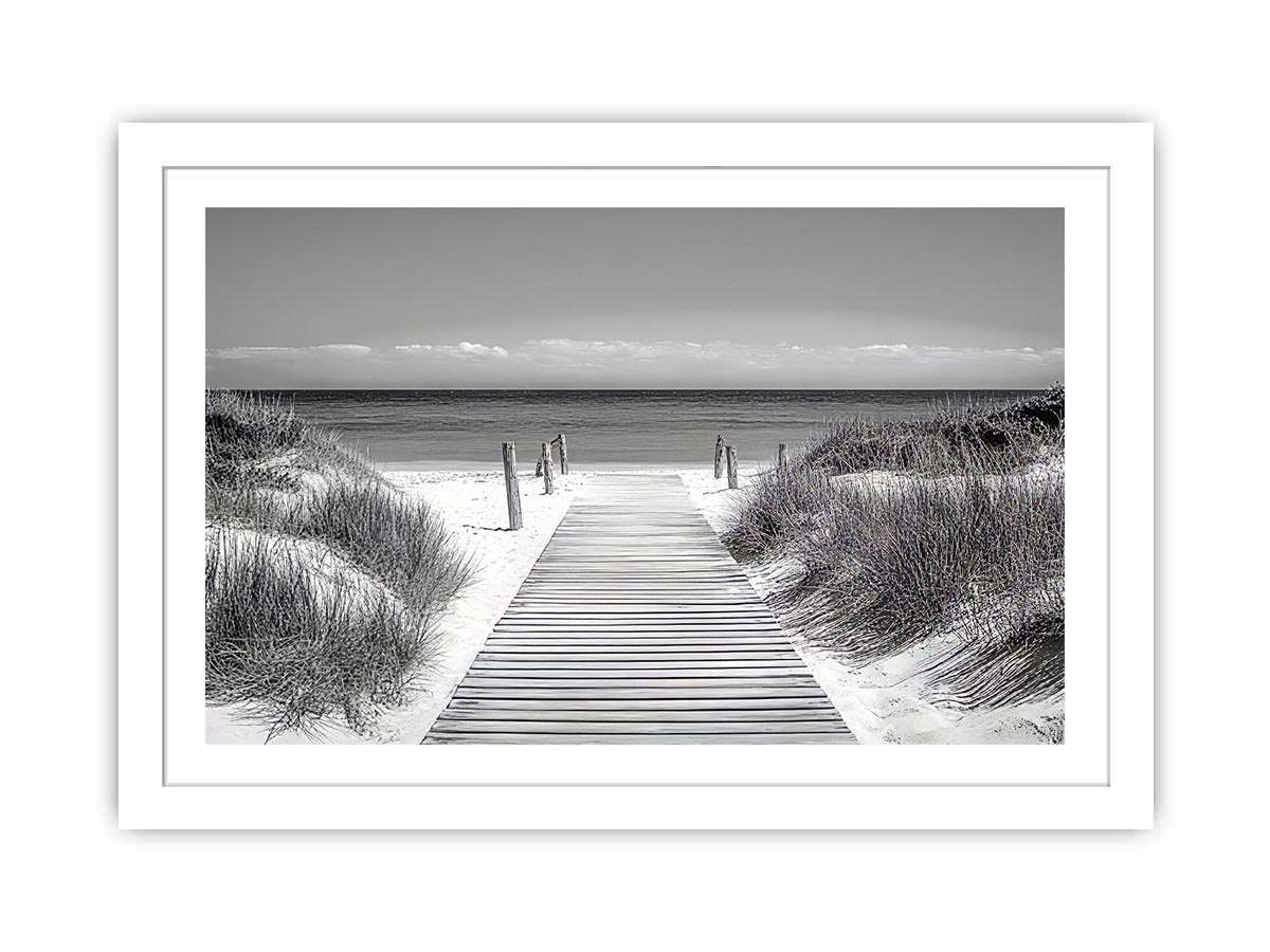 Monochrome Beach Path Painting  Painting