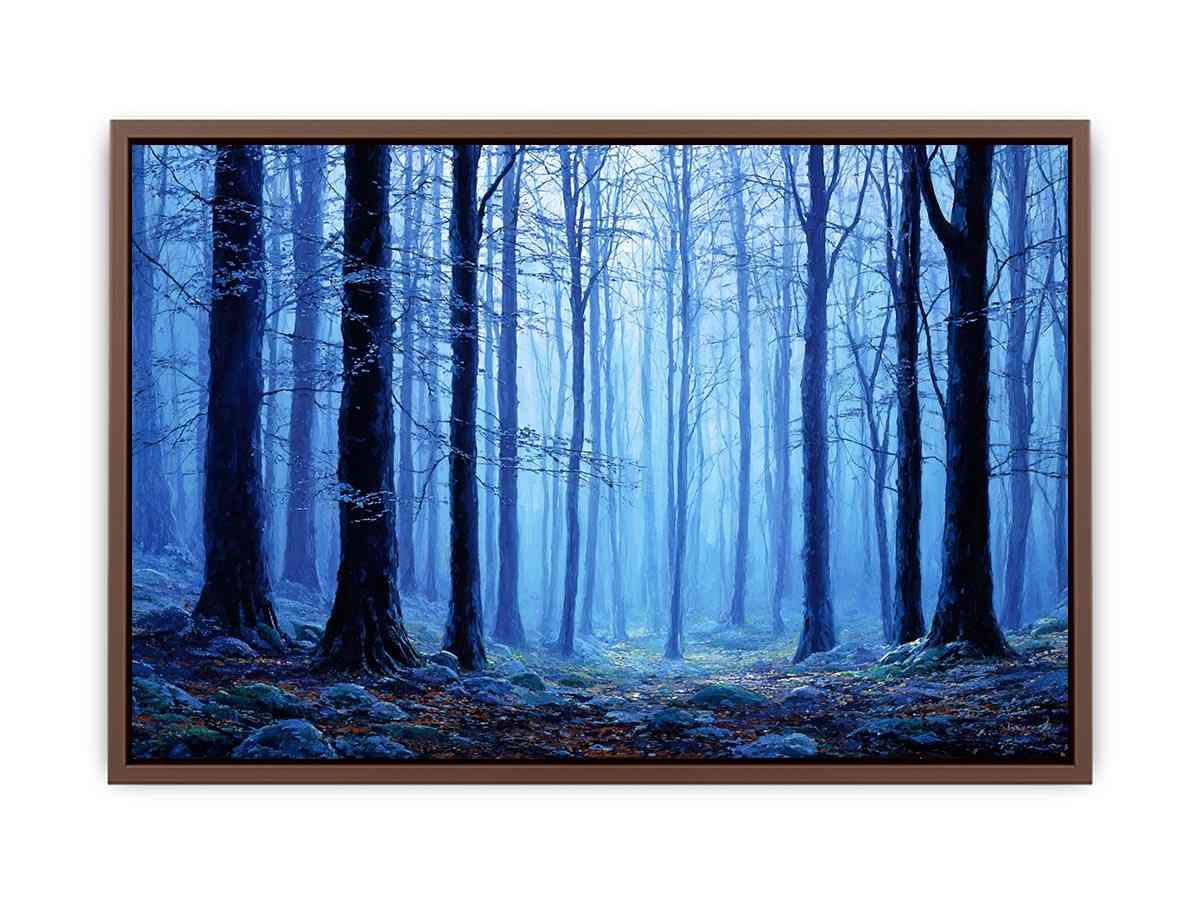 Misty  Blue Forest Tress Photography Art Print  Art Print