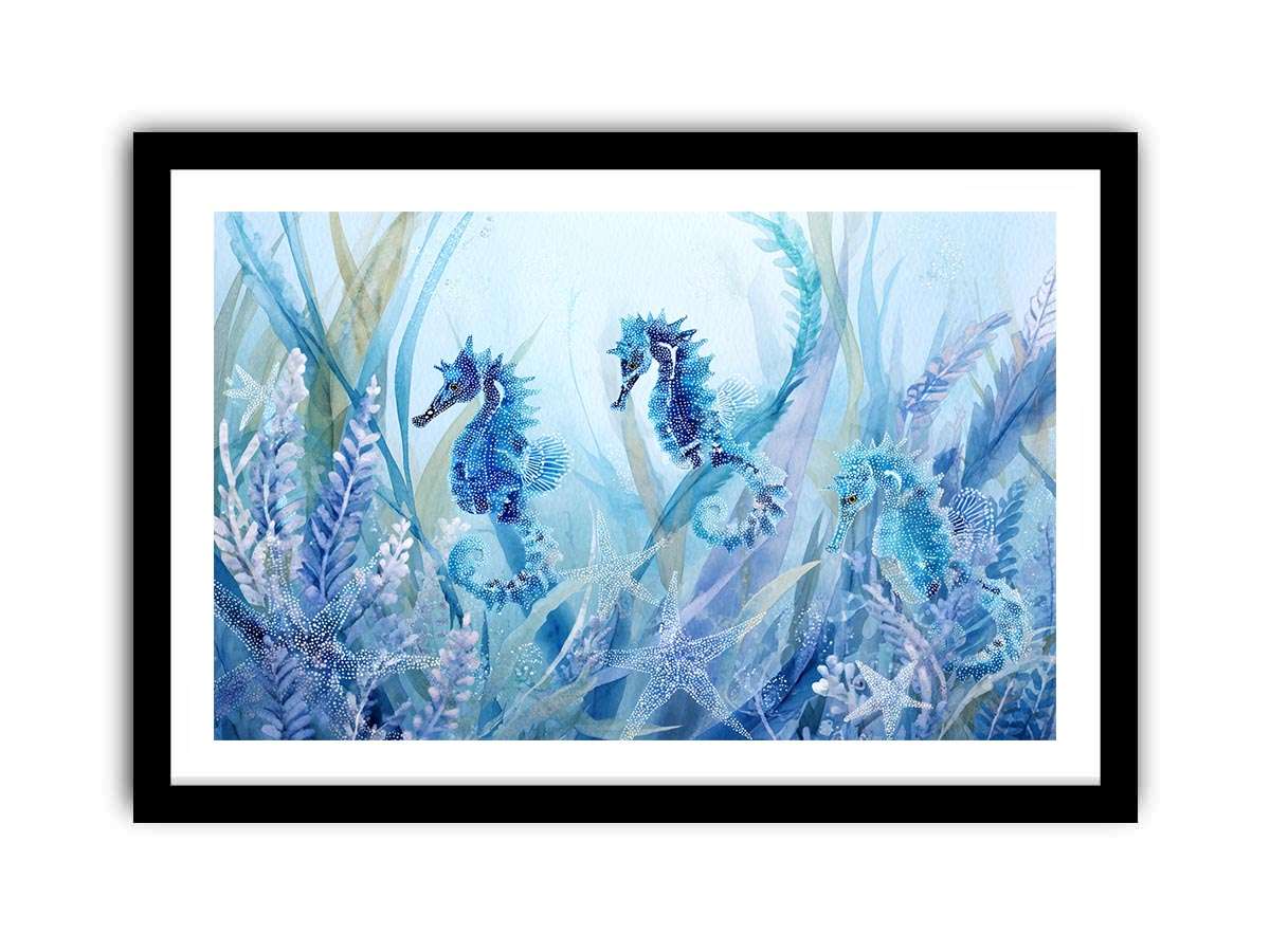 Seahorses Painting   Framed poster
