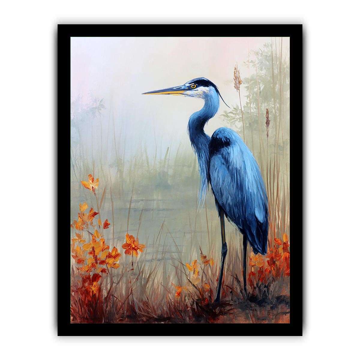 Blue Heron Bird  Painting