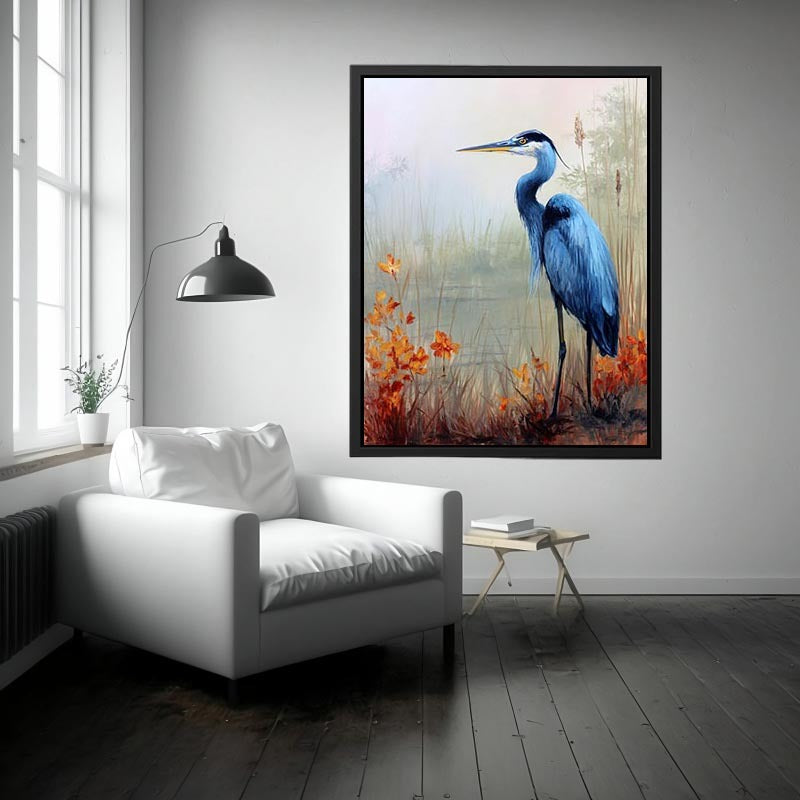 Blue Heron Bird  Painting