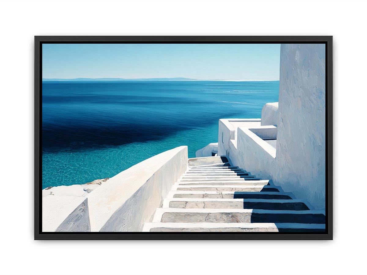 Santorini Beach Blue Water Painting