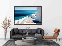 Santorini Beach Blue Water Painting